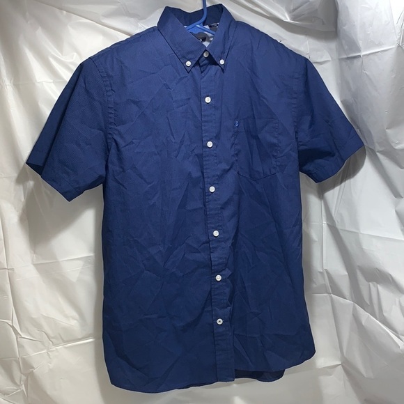 MEN’S Izod Dark Blue Short Sleeve Button Up Shirt Size L - Picture 3 of 5